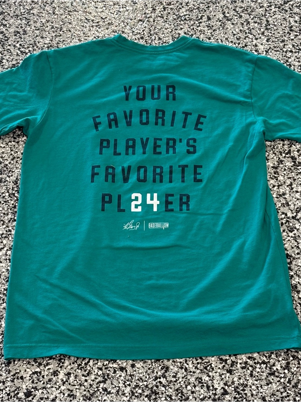 Vintage Ken Griffey Jr Teal Graphic Bubblegum Tee with Gold Chain Detail - Picture 2 of 2